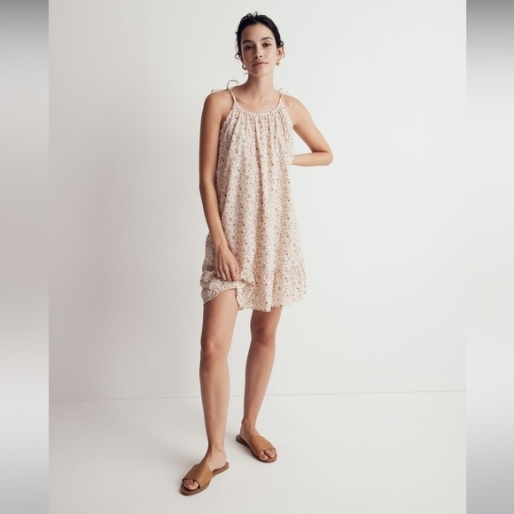 Madewell Dresses & Skirts - Madewell Crinkle Tie-Strap Ruffle-Hem Cover-Up Dress in Florentine Floral NF583
